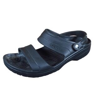 Crocs Classic Men Sandal Size 12 Casual Water Friendly Comfort Black Synthetic